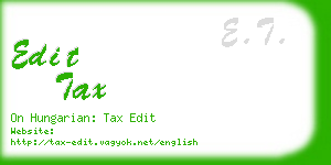 edit tax business card